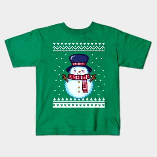 Christmas Sweater Snowman Kids T-Shirt